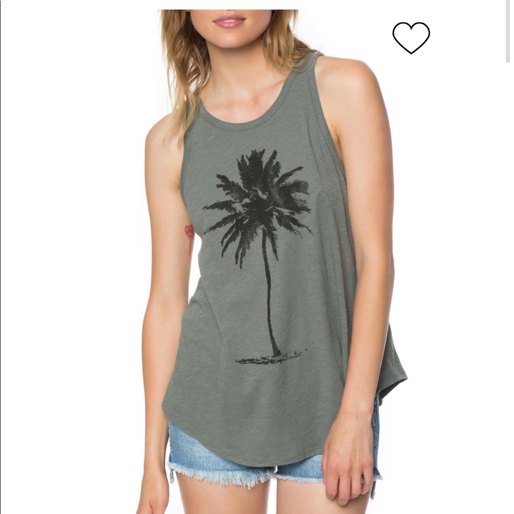 O’Neill Green Palm Tank in SZ Small